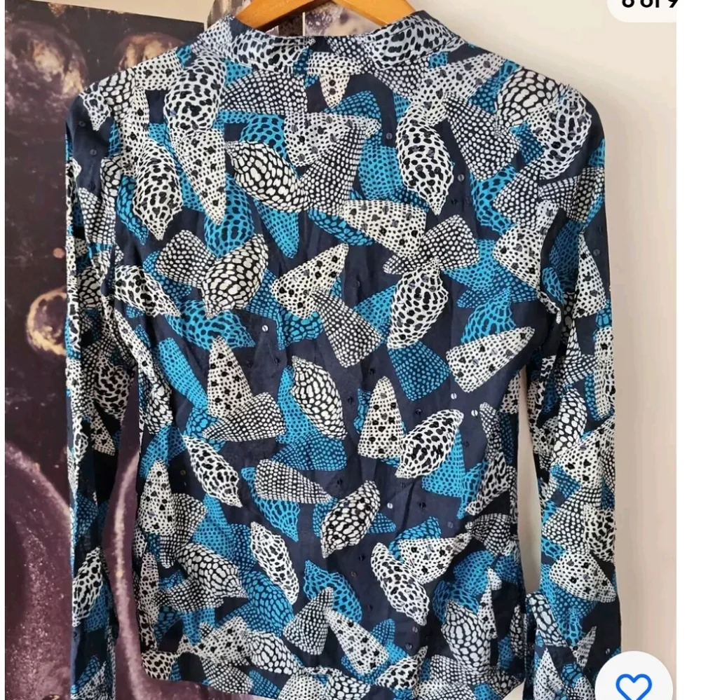 TORY BURCH Women's‎ Long Sleeve Print Scoop Neck Collar Cotton Tunic sz 0